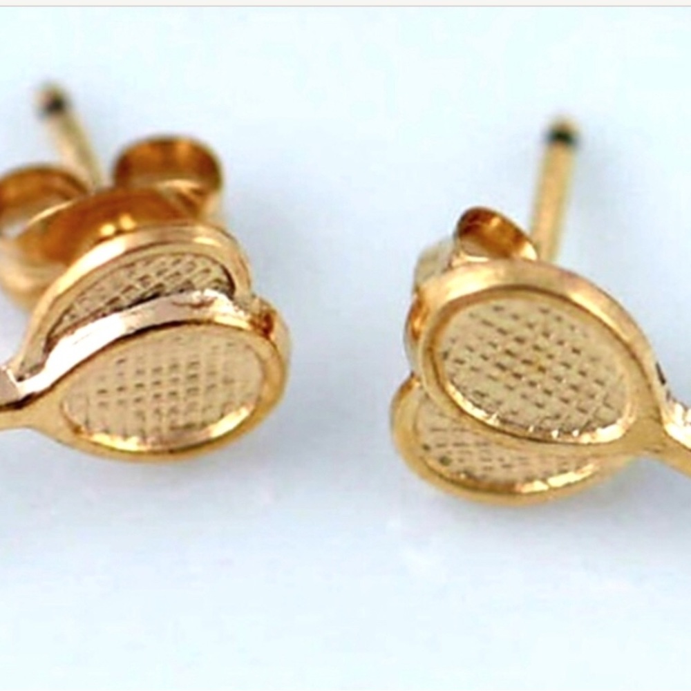Vintage 14K gold 14K 10mm Tennis Racket Stud Earrings